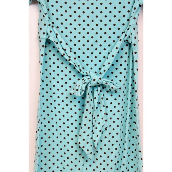 NEW Y2K Limited Too Polka Dot Dress sz 14 Girl Teal Brown Lace Lightweight Summe - Picture 7 of 9